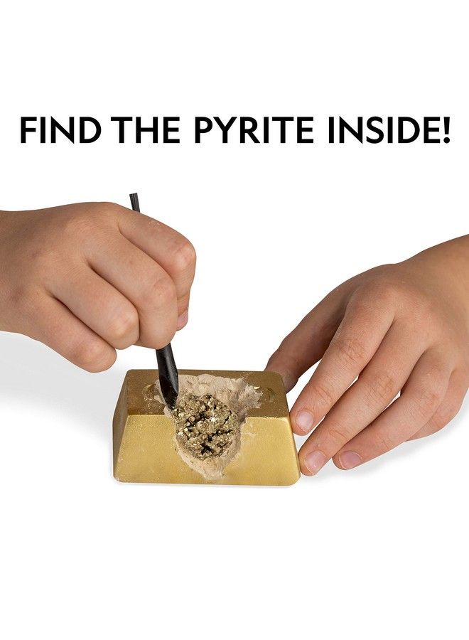 NATIONAL GEOGRAPHIC مجموعة Fool’S Gold Dig Kit، 12 قطعة من قوالب حفر سبائك الذهب مع 2 عينة من البيريت بالداخل، نشاط للحفلات مع 12 مجموعة من أدوات الحفر، لعبة رائعة للأولاد والبنات أو هدايا الحفلات - Image 3