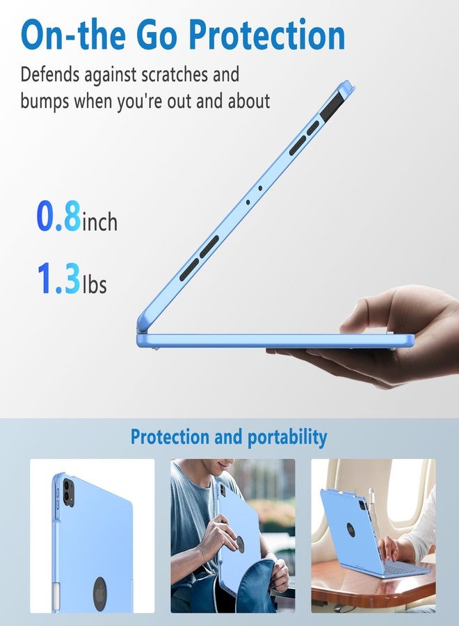 TQQ iPad Air 13 Inch Case Keyboard (M3 2025 / M2 2024), iPad Pro 12.9 (6th, 5th, 4th, 3rd Gen) Keyboard - 360° Rotatable, 7-Color Backlight, Multi-Touch Trackpad, Thin & Light (Blue) - Image 5