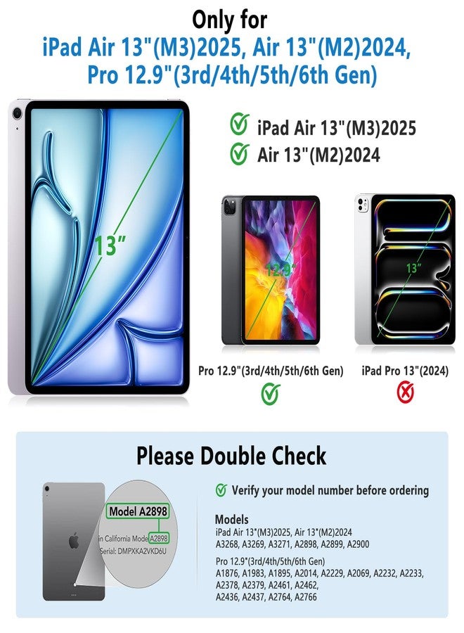 TQQ iPad Air 13 Inch Case Keyboard (M3 2025 / M2 2024), iPad Pro 12.9 (6th, 5th, 4th, 3rd Gen) Keyboard - 360° Rotatable, 7-Color Backlight, Multi-Touch Trackpad, Thin & Light (Blue) - Image 2