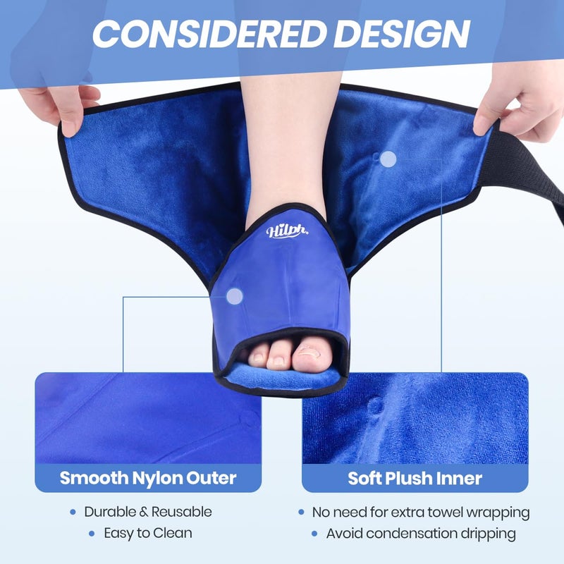 Hilph Foot Ankle Ice Pack Wrap for Plantar Fasciitis, Full Coverage Foot Gel Ice Cold Pack for Feet & Ankle & Heel Injuries, Ice Boot for Surgery Recovery, Feet Pain Relief, Achilles Tendonitis, Large - Image 5