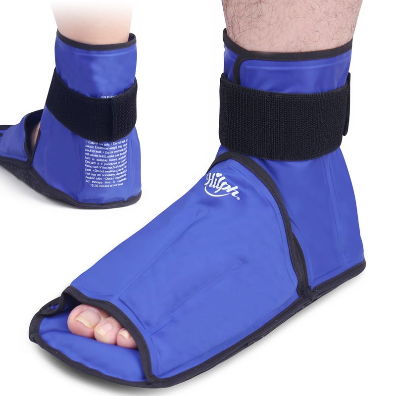 Hilph Foot Ankle Ice Pack Wrap for Plantar Fasciitis, Full Coverage Foot Gel Ice Cold Pack for Feet & Ankle & Heel Injuries, Ice Boot for Surgery Recovery, Feet Pain Relief, Achilles Tendonitis, Large - Image 1