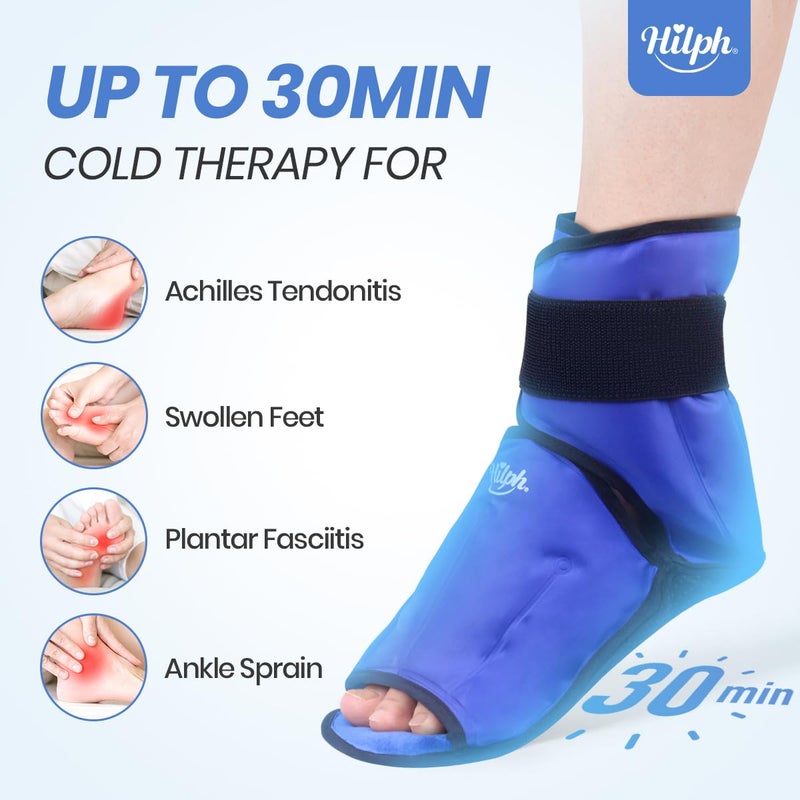 Hilph Foot Ankle Ice Pack Wrap for Plantar Fasciitis, Full Coverage Foot Gel Ice Cold Pack for Feet & Ankle & Heel Injuries, Ice Boot for Surgery Recovery, Feet Pain Relief, Achilles Tendonitis, Large - Image 4