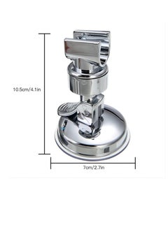 Excefore Shower Head Holder Bathroom Suction Cup Handheld Showerhead Bracket, Adjustable Height Shower Holder, Removable Handheld Wand Holder Wall Mounted Suction Bracket Silver 2pcs  - Image 5