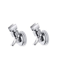 Excefore Shower Head Holder Bathroom Suction Cup Handheld Showerhead Bracket, Adjustable Height Shower Holder, Removable Handheld Wand Holder Wall Mounted Suction Bracket Silver 2pcs  - Image 2