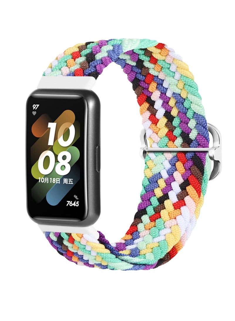 Strap for Huawei Band 7 Hand-woven Adjustable Strap, Compatible for Huawei Band 7 Replacement Nylon Wristband Strap,Multicolour - Image 1