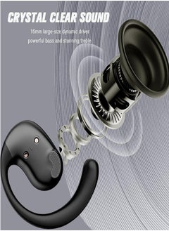 Letv Bluetooth 5.4 Chip, Air Conduction True Wireless Headphones, 16.6mm Large Drivers, Ultra-Lightweight Sporty With Earhooks For Running, Fitness, Compatible With IPhone And Android- Black  - Image 3