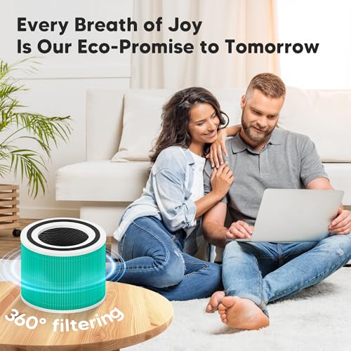 Funmit Core 300 Toxin Absorber Replacement Filter for LEVOIT Core 300, Core 300S and Core 300-P Air Purifier, 3-in-1 H13 True HEPA Filter Replacement, Compared to Part # Core 300-RF-TX, 2 Pack, Green - Image 5