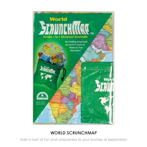 Waypoint Geographic World ScrunchMap Portable EasytoStore Map of the World Water and TearResistant Map EcoConscious Unique Gifts Storage Bag Included 24 H x 36 W - Image 5