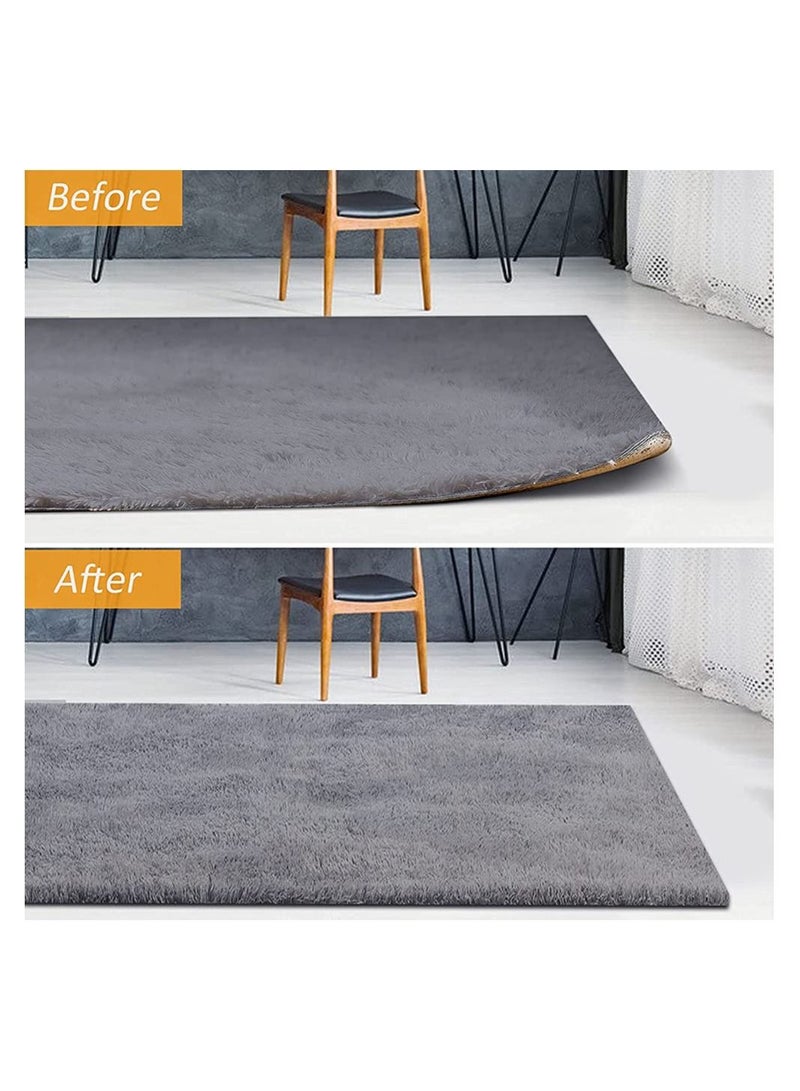 KASTWAVE Rug Gripper Rug Tape 12 Pcs Double Sided Anti Curling Non Slip Reusable Rug Pad Rug Grippers for Hardwood Floors, Carpets, Floor Mats in Place & Make Corner Flat and Easily Peel Off - Image 5