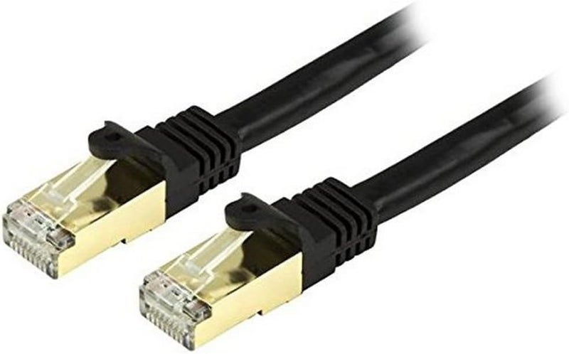 .com 20ft CAT6a Ethernet Cable - 10 Gigabit Shielded Snagless RJ45 100W PoE Patch Cord - 10GbE STP Network Cable w/Strain Relief - Black Fluke Tested/Wiring is UL Certified/TIA (C6ASPAT20BK)