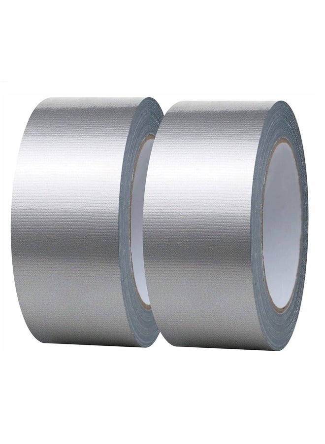 2-Pack Duct Tape Heavy Duty Waterproof Silver, Total Strong Adhesive Duct Tape No Residue Bulk(20m*5cm) - Image 1