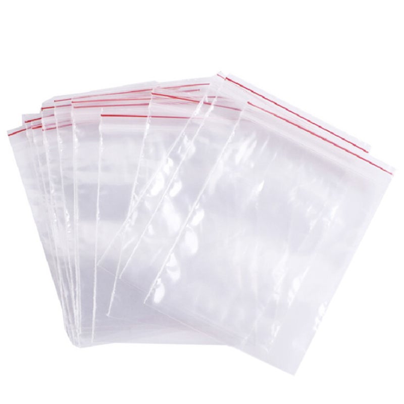 Food Storage Resealable Bags - 100 Pack Clear Food-grade Plastic Bags With Self-adhesive Sealing Strip, Dust Moisture Bug Proof For Home Kitchen And Food Service Use - Image 1