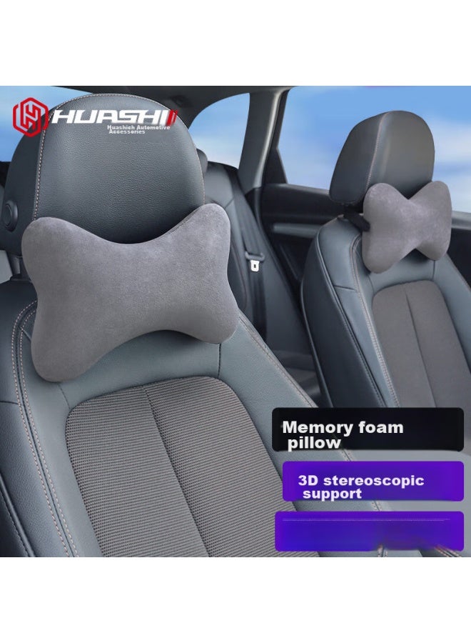 Ornaments Huashi Car Headrest, Neck Pillow, Lumbar Support, Space Memory Foam, Car Headrest, Ergonomic Neck Protection, Velvet Headrest - Image 1