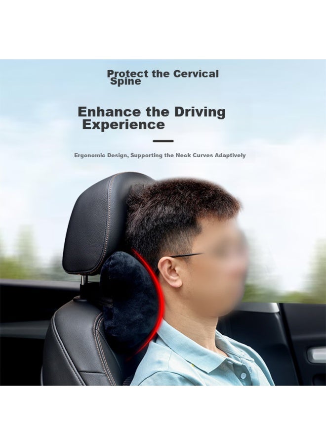Ornaments Huashi Car Headrest, Neck Pillow, Lumbar Support, Space Memory Foam, Car Headrest, Ergonomic Neck Protection, Velvet Headrest - Image 3