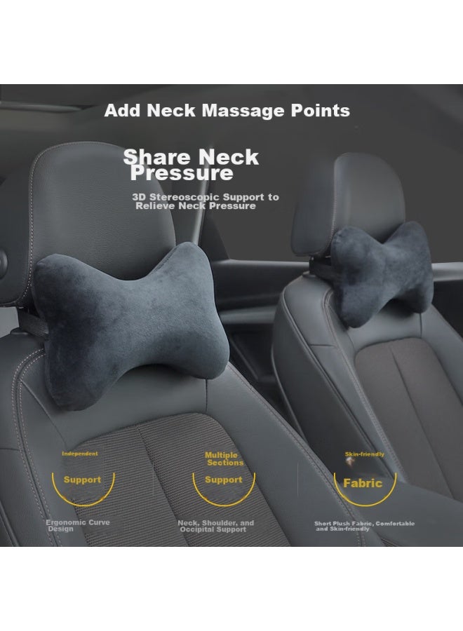 Ornaments Huashi Car Headrest, Neck Pillow, Lumbar Support, Space Memory Foam, Car Headrest, Ergonomic Neck Protection, Velvet Headrest - Image 2