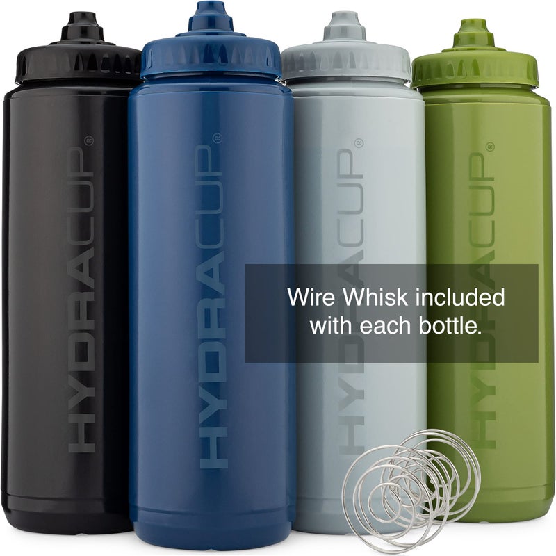 Hydra Cup Sport [4 Pack] 32 oz Squeeze Water Bottles  Fast Flow Sports Water Bottle with Ball Blender Whisk  Bike & Cycling Water Bottle  Travel To Go  BPA Free (Dark Colors) - Image 2
