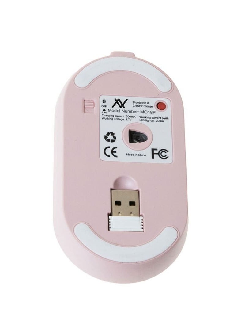 LAVVENTO L'AVVENTO Dual Mode Bluetooth - 2.4GHz Mouse with Re-Chargeable Battery - Pink MO18P  - Image 5