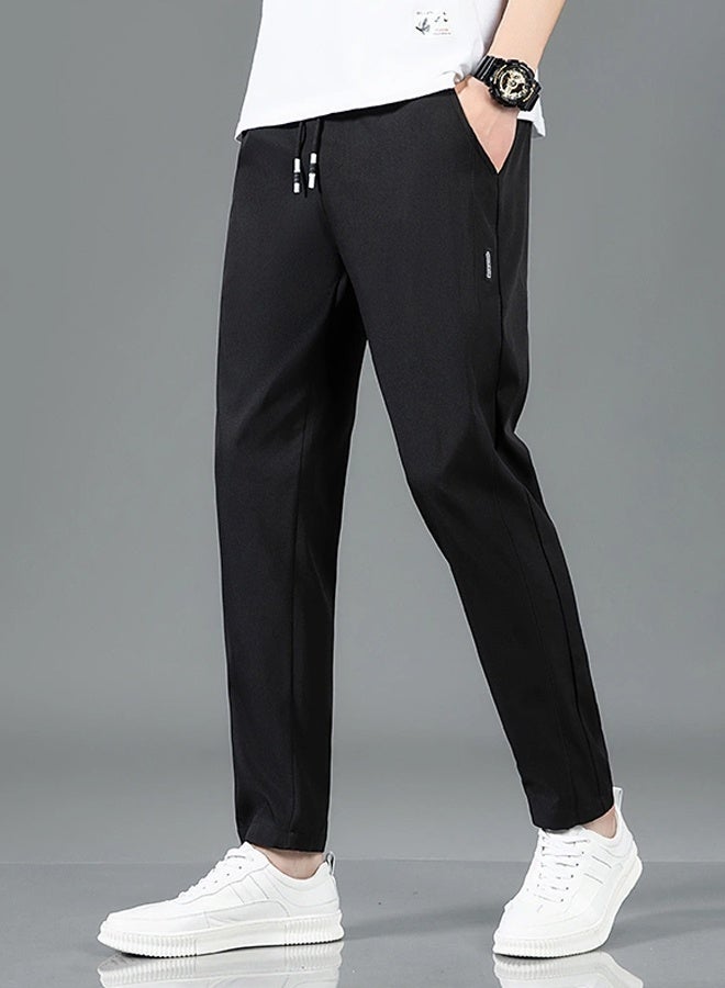 DR Men's Black Drawstring Casual Pants - Image 1