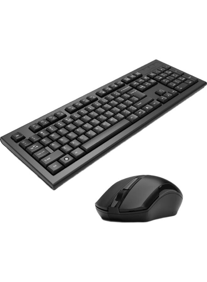 A4Tech 3000N Wireless Keyboard And Mouse Combo, Office Typing Desktop Computer Laptop External Keyboard Mouse Set Wireless, Splash-Resistant, Black - Image 3