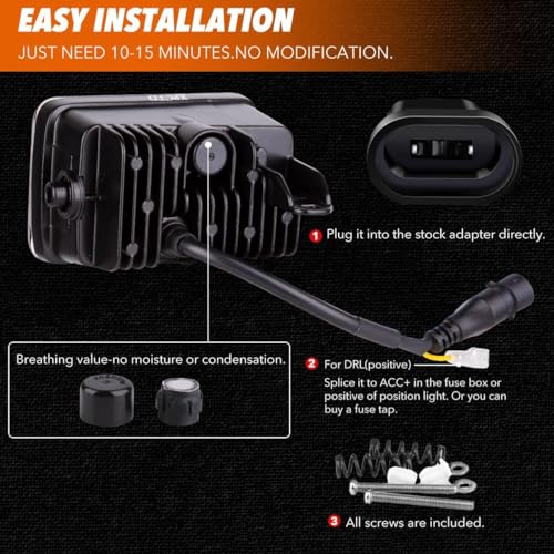 XPCTD Upgrade LED Fog Lights with DRL Bumper Fog Lamps Replacement Compatible with 2015 2016 2017 2018 2019 2020 Ford F150 1 Pair Black (Black-with Halo) - Image 4