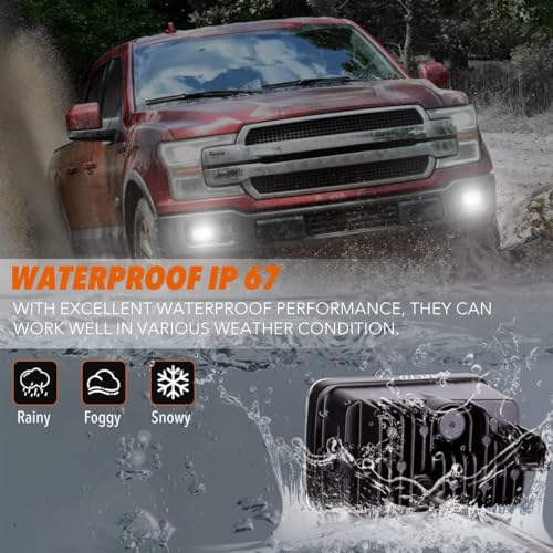 XPCTD Upgrade LED Fog Lights with DRL Bumper Fog Lamps Replacement Compatible with 2015 2016 2017 2018 2019 2020 Ford F150 1 Pair Black (Black-with Halo) - Image 5