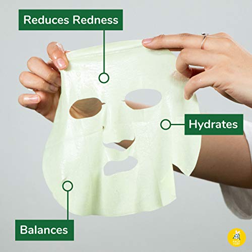 FACETORY K Beauty Face Mask Skin Care ARTEMISIA REFRESHING RELIEF Sheet Mask with Artemesia Plant Extract Soothes Redness Breakouts 5 Pack - Image 5