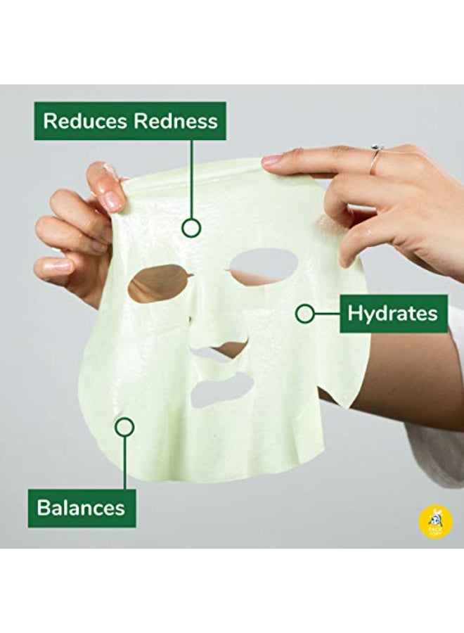 FACETORY K Beauty Face Mask Skin Care ARTEMISIA REFRESHING RELIEF Sheet Mask with Artemesia Plant Extract Soothes Redness Breakouts 5 Pack - Image 4