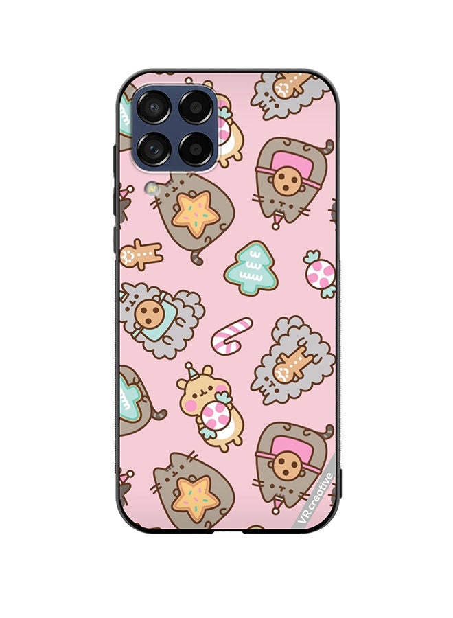 VR CREATIVE Protective Case Cover For Samsung Galaxy M53 Business Cat Design Multicolour - Image 1