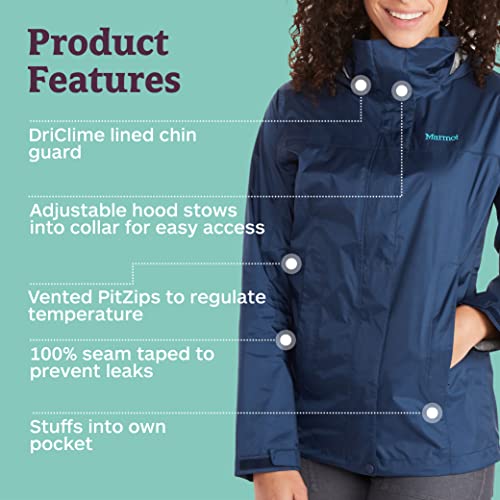 MARMOT Women’s PreCip Rain Jacket | Lightweight, Waterproof, Arctic Navy, X-Small - Image 5