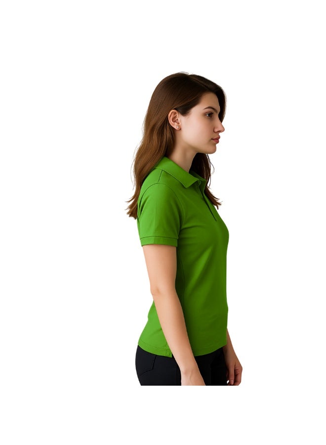 برينت شوب فور مي تي شيرت بولو جولف نسائي بقصّة عادية وأكمام قصيرة من القطن الخالص، 220 جرام لكل متر مربع، ألوان أساسية - Image 4