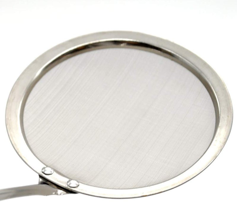 ATETO Stainless Steel Mesh Strainer Round Frying Spoon for Kitchen Food Cooking Oil Filter Utensil Light Weight Drainer Set of 1 - Image 3