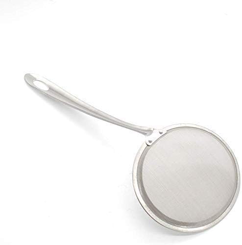 ATETO Stainless Steel Mesh Strainer Round Frying Spoon for Kitchen Food Cooking Oil Filter Utensil Light Weight Drainer Set of 1 - Image 1