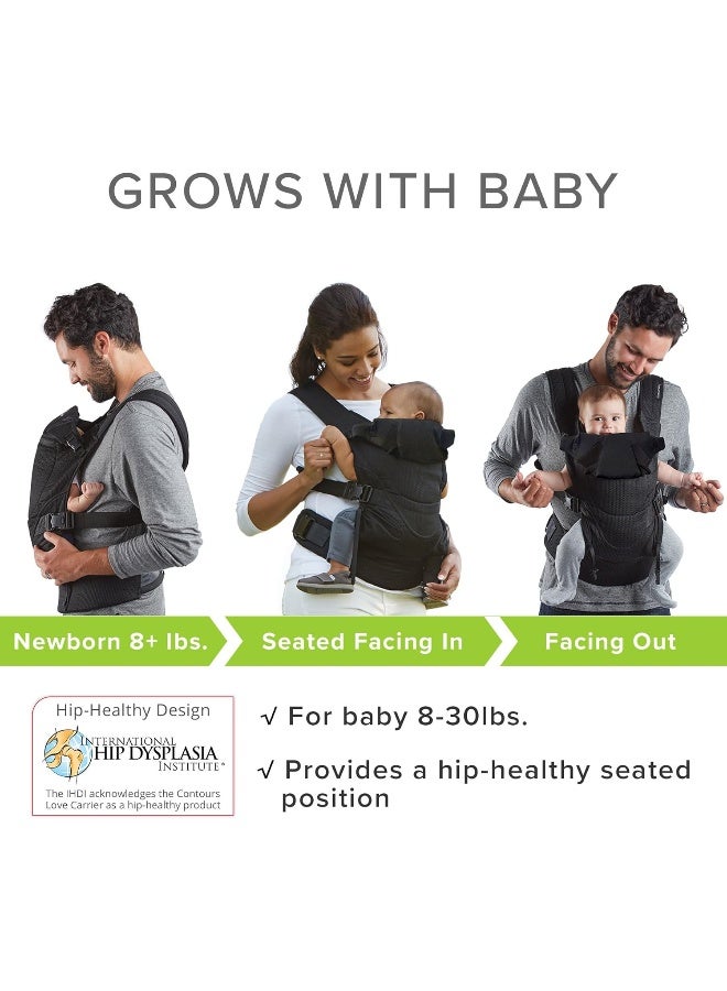 Contours Love 3 Position Baby Carrier, Charcoal Gray - Image 2