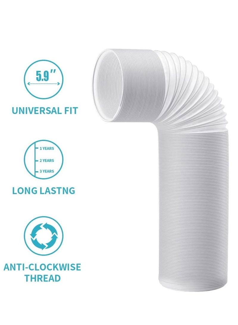 Portable Air Conditioner Hose, 5.9 Inch Diameter 80" Length, AC Exhaust Hose Anti-Clockwise Thread Air Conditioner Parts Compatible with Haier, LG, Delonghi Air Conditioner Parts - Image 2