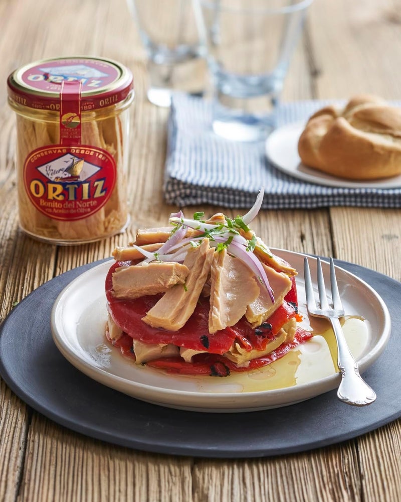 Ortiz White Tuna in Olive Oil - Fresh and Tender Spanish Wild Caught Tuna, 7.76oz Glass Jar - Image 4