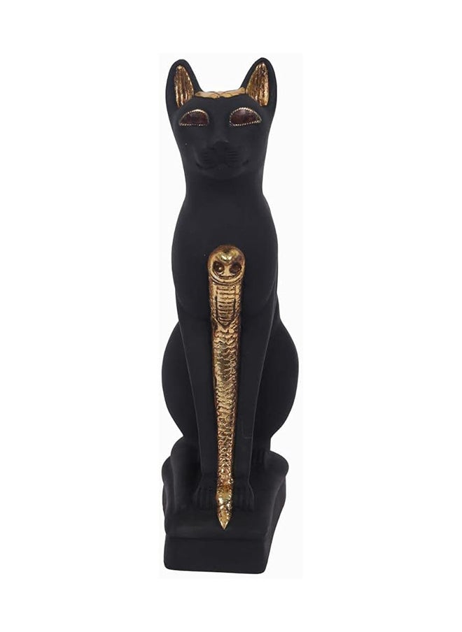 Generic Heavy Stone Forged With Copper And Eyes Of Natural Amber Pharaonic Statue Cat 