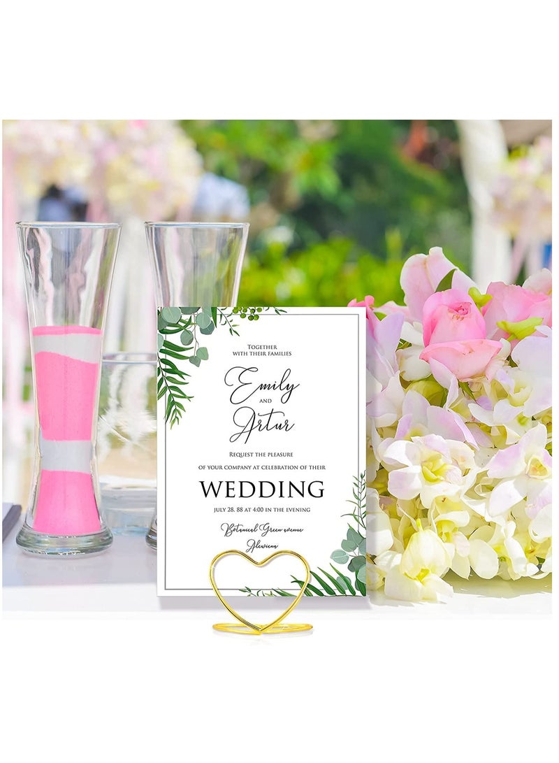 KASTWAVE Table Number Holder Heart Shaped Position Card Holder Steel Table Number Holder Wedding Seating Label Holder for Wedding Graduation Photo Memo Birthday Bridal Party (20 Piece& Gold) - Image 2