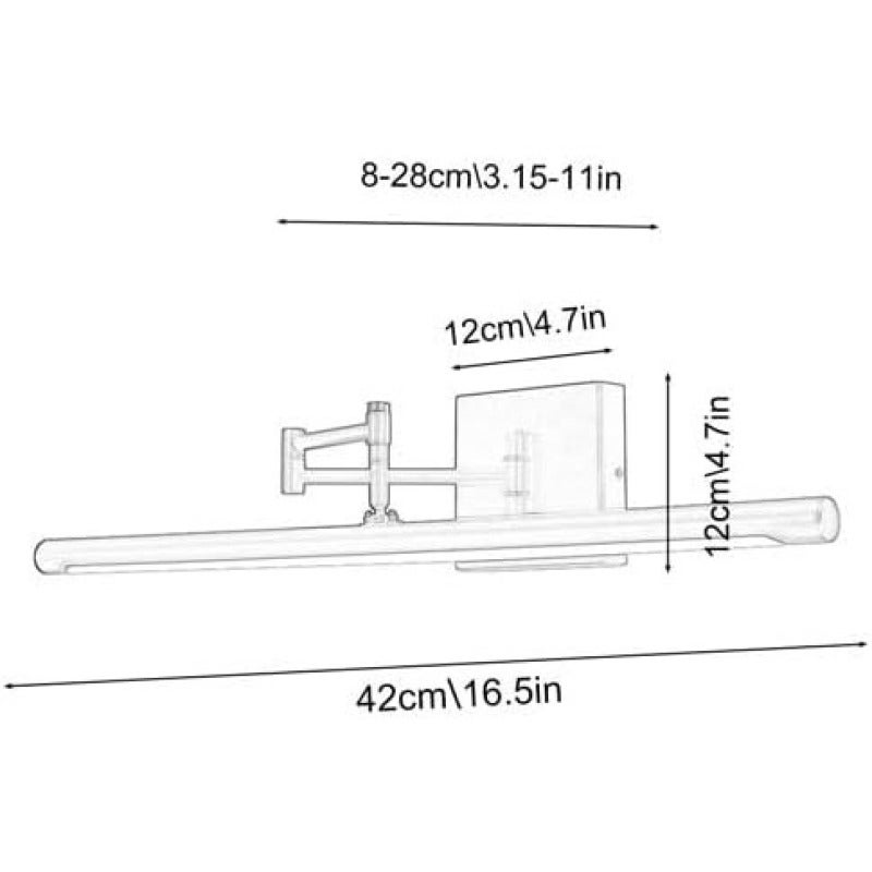 Adjustable Vanity Light 40 Cm Versatile Swing Arm Design Swing Arm Wall Sconce - 3 Color Temperatures LED Bathroom Mirror Light for Makeup Application, Grooming, Bathroom Decor - Image 3