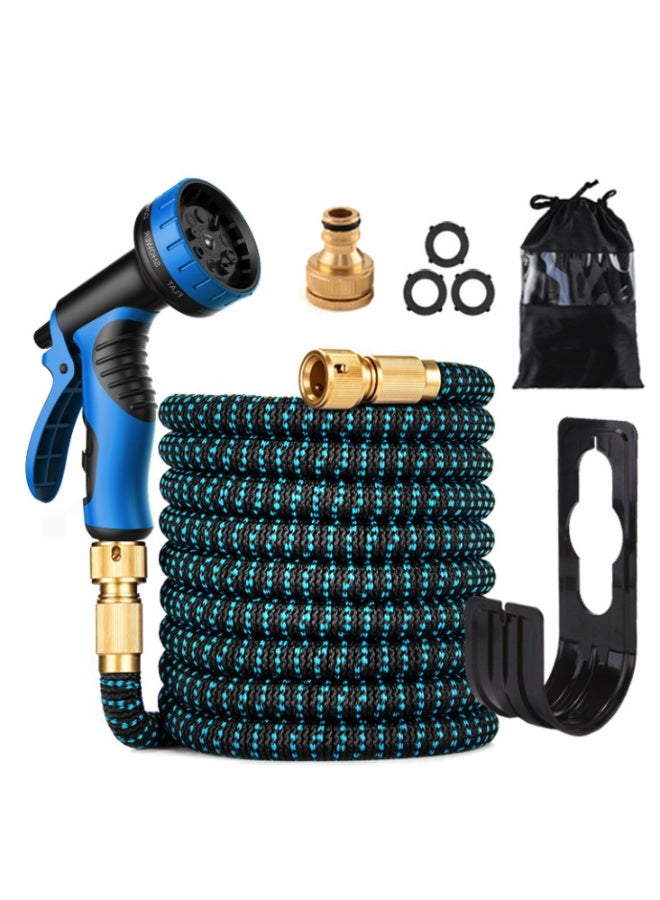 Homify 15 Meters Expandable Garden Hose, Retractable Hose Pipe with 10 Function Spray Nozzle, Flexible Water Hose with 3/4 Solid Brass Fittings, for Garden, House Clean, Car Wash, Pet Bath - Image 1