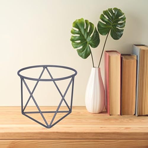 D&V ENGINEERING - Creative in innovation D&V Engineering Modern Diamond Shape Metal Plant Stand | Stylish Indoor & Outdoor Planter Holder | Elegant Decor for Living Room, Bedroom & Garden | Ideal Gift for Plant Lovers - Grey - Image 3