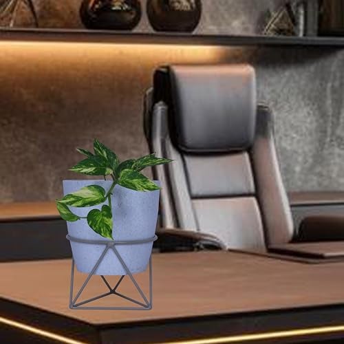 D&V ENGINEERING - Creative in innovation D&V Engineering Modern Diamond Shape Metal Plant Stand | Stylish Indoor & Outdoor Planter Holder | Elegant Decor for Living Room, Bedroom & Garden | Ideal Gift for Plant Lovers - Grey - Image 2