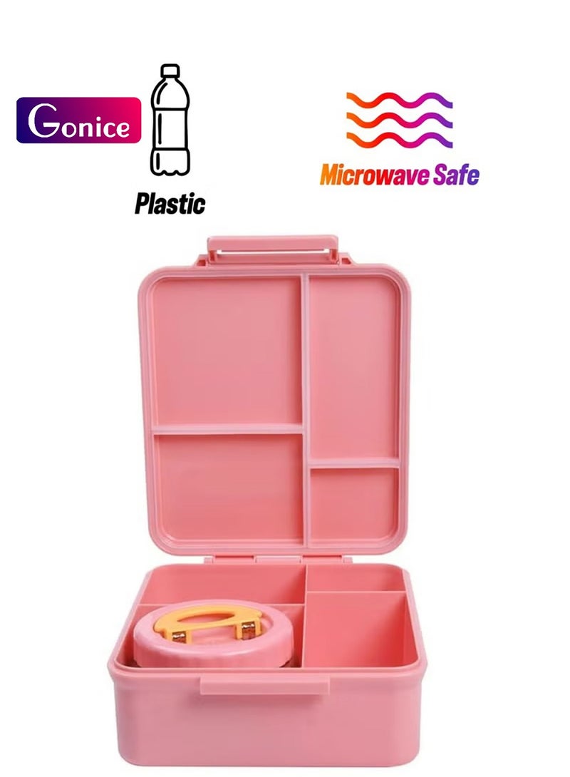 Gonice Bento Box Lunch Boxes Container Bundle Divider Japanese Style, Translucent Box, Microwave Safe (8.3X7.5X2.8 INCH) - Image 1