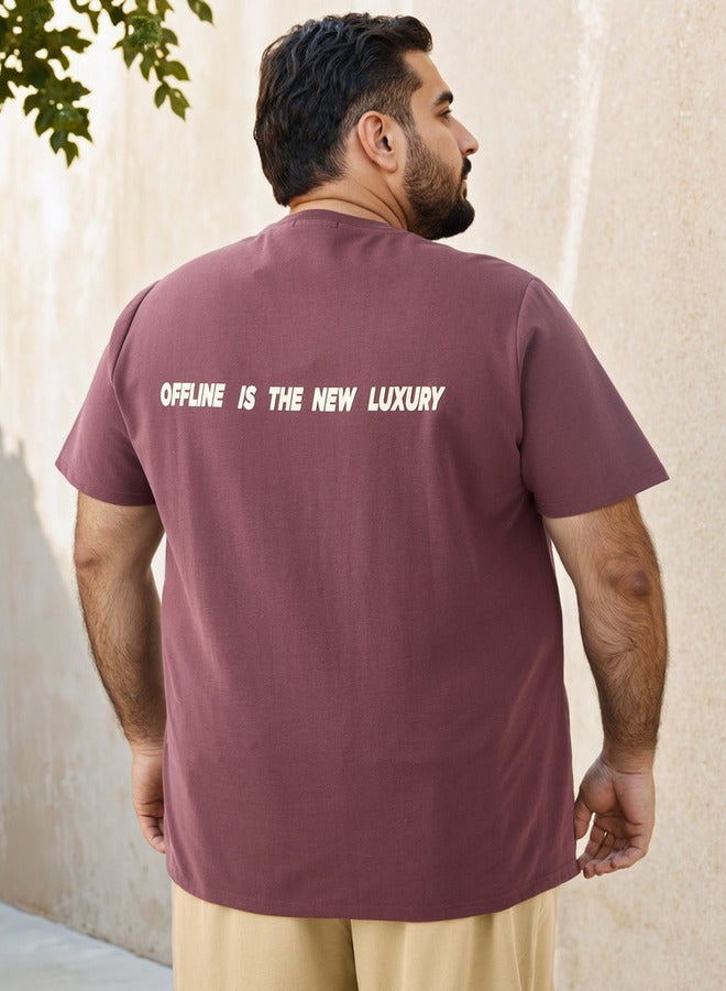 سبلاش فيڤ تيشيرت بطباعة حروف مقاس كبير - Image 1