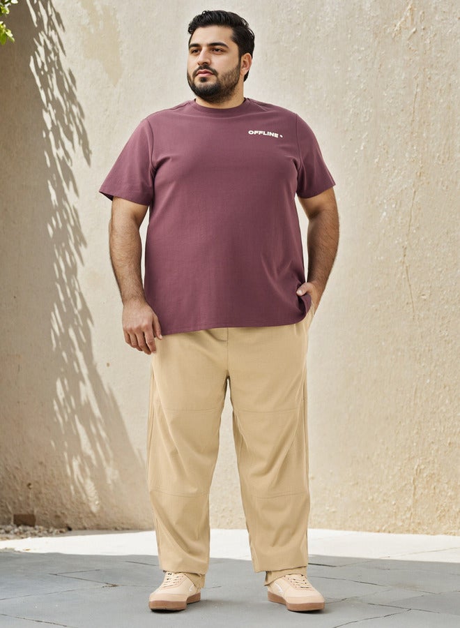 سبلاش فيڤ تيشيرت بطباعة حروف مقاس كبير - Image 2