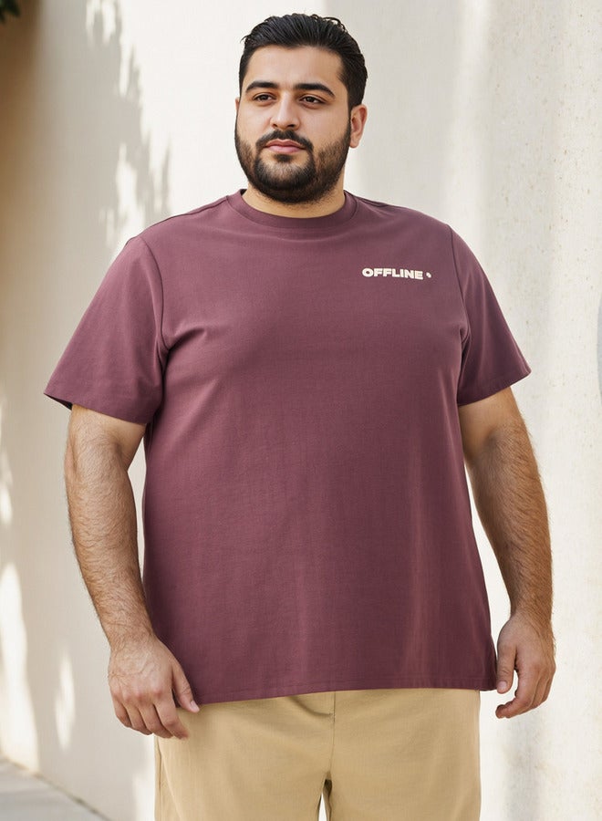 سبلاش فيڤ تيشيرت بطباعة حروف مقاس كبير - Image 3