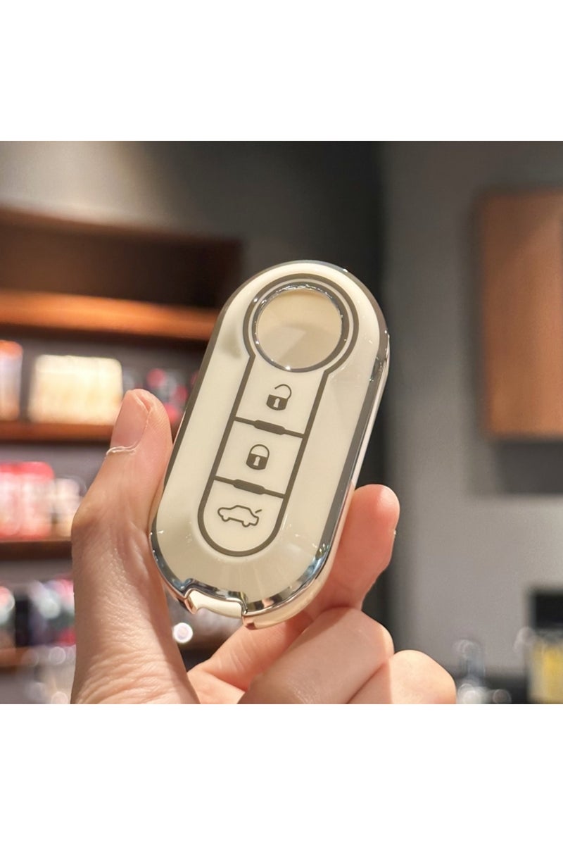 WHITE Key Fob Cover Car Key Case Cover For Fiat 500 Key Cover For Boyue For Bravo For Iveco For Olse