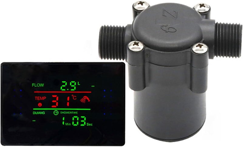 Micro Water Flow Generator, Mini Water Turbine Generator with Display, G1/2" Male Thread Hydroelectric Generators DC Charging Tool - Image 1