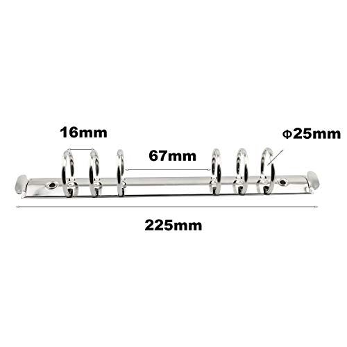 heyous 2pcs A5 Notebook 6-Hole Ring Binder Mechanisms 2.5cm Diameter Silver Color Metal Clip Ring Binder DIY Fill Paper Storage Folder Accessories - Image 3