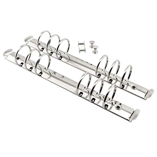 heyous 2pcs A5 Notebook 6-Hole Ring Binder Mechanisms 2.5cm Diameter Silver Color Metal Clip Ring Binder DIY Fill Paper Storage Folder Accessories - Image 1