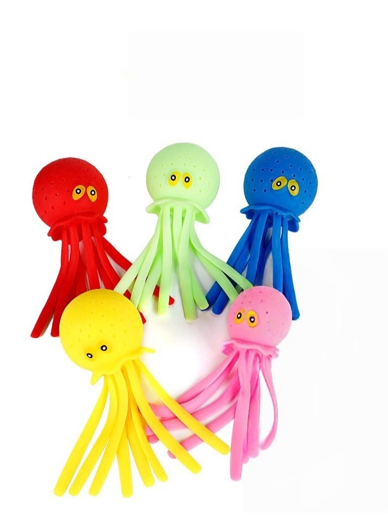 5pcs, Super Assorbent Squizz Octopus Squeeze Toy for Kids - Pool Summer and Beach & Shower Water Play, the fun of relieving stress! "  - Image 1